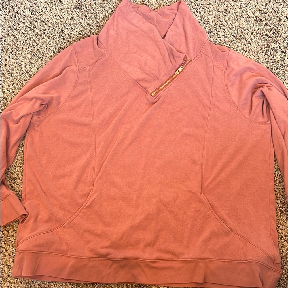 Cozy Pink Pullover with Zipper Detail